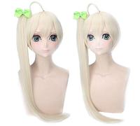 In Solitude Where We Are Least Alone Kasugano Sora Cosplay Wigs for Women 80cm Long Straight Beige Anime Claw Clip Ponytail