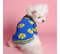 In-Stock Cross-Border Popular Pet Clothing Direct from the Source Factory, and Winter Star Sweaters for Dogs and Cats Collection(BasketballSweater-sapphireblue,XL)