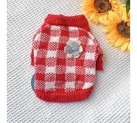 In-Stock Cross-Border Popular Pet Clothing Direct from the Source Factory, and Winter Star Sweaters for Dogs and Cats Collection(RedandWhitePairSweater,S)