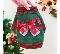 In-Stock Cross-Border Popular Pet Clothing Direct from the Source Factory, and Winter Star Sweaters for Dogs and Cats Collection(Happychristmassweater-green,XS)