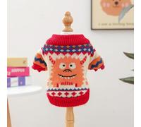 In-Stock Cross-Border Popular Pet Clothing Direct from the Source Factory, and Winter Star Sweaters for Dogs and Cats Collection(Orangelittlemonstersweater,L)