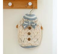 In-Stock Cross-Border Popular Pet Clothing Direct from the Source Factory, and Winter Star Sweaters for Dogs and Cats Collection(Hollowoutknitsweater-blueandwhite,XS)
