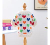 In-Stock Cross-Border Popular Pet Clothing Direct from the Source Factory, and Winter Star Sweaters for Dogs and Cats Collection(Colorfullovesweater,XL)