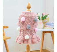 In-Stock Cross-Border Popular Pet Clothing Direct from the Source Factory, and Winter Star Sweaters for Dogs and Cats Collection(Ballyarnskirt-pink,XS)