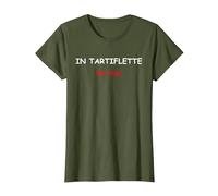 in Tartiflette we Trust Fromage Humour Tartiflette T-Shirt, Women, Olive Green, 3X-Large