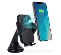 iN TECH Qi Wireless Charging Phone Mount, Car Cradle, Easy Hands Free Navigation Compatible with Wireless charging Smartphones iPhone, Samsung, Android, Apple