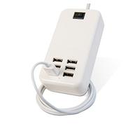 iN TECH USB Hub Extension Lead USB Smart Plug - 6-Port Power Supply Charger Station with Surge Protector 3.5A Charge Adapter with UK Plug and 1.5m Extension Lead