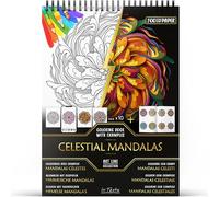 in Textu Adult Colouring Book Celestial Mandalas, 200 GSM Paper