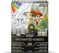In Textu - Enchanted Forests - Coloring Book for Adults and Teens with Inspiring Colored Examples - Premium 200 GSM Paper - Fine Spiral Binding - Relaxing and Magical Coloring Book