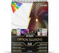 In Textu - Optical Illusions - Adult and Teen Coloring Book with Inspiring Colored Examples - Premium 200 GSM Paper - Fine Spiral Binding - Relaxing and Hypnotic Coloring Experience