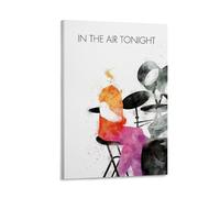 In The Air Tonight Poster Watercolor Drum Art Print Music Wall Decor Modern Home Artwork Colorful Musician Art Abstract Drummer Illustration Gift for Music Lovers Gift 16x24inch(40x60cm) Framed