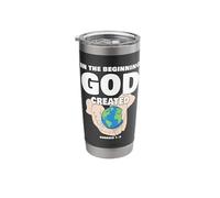 in The Beginning GOD Created - Christian Creation Genesis Stainless Steel Insulated Tumbler