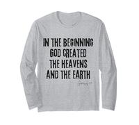 in The Beginning God Created Genesis 1:1 Bible Creation Long Sleeve T-Shirt