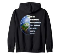 In The Beginning, GOD Created - Genesis 1:1 Christian Verse Zip Hoodie