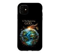 In The Beginning GOD... Earth Genesis 1:1 Bible Verse Nature Case for iPhone 11