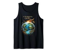 in The Beginning GOD... Earth Genesis 1:1 Bible Verse Nature Tank Top