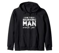 In The Beginning Man Created God Zip Hoodie