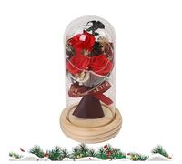 in the Bell Glass - Handmade Red Silk Artificial Flower with Decorative Lights | Romantic Gift for Her, Under Glass Beautiful Style and the , Preserved Flowers for Her