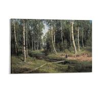 In The Birch Tree Forest by Ivan Shishkin Painting Art Prints Poster Artworks Picture Print Wall Art Painting Canvas Decor Home Decorative 08x12inch(20x30cm)