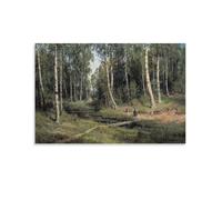 In The Birch Tree Forest by Ivan Shishkin Painting Art Prints Poster Wall Art Scroll Canvas Painting Picture Living Room Decor Home 24x36inch(60x90cm)