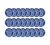 In The Event of a Fire This Door Must Be Closed Signs 80mm x 80mm Multi Pack Strong Adhesive Vinyl Stickers for Fire Door Safety (24)