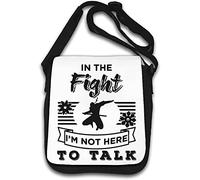 in The Fight I'm Not Here to Talk Funny Ninja Ninjutsu Graphic Shoulder Bag White