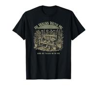 in The Garden He Walks with Grandma Christian Gardener T-Shirt