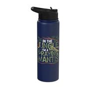 in The Jungle I Am A Praying Mantis Insect Stainless Steel Insulated Water Bottle