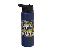 in The Jungle Im A Praying Mantis Insect Nature Stainless Steel Insulated Water Bottle