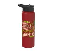 in The Jungle Im A Praying Mantis Insect Nature Stainless Steel Insulated Water Bottle