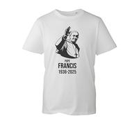 in The Loving Memory of Pope Francis 1936-2025 T-Shirt Religious Catholic Hope Gift Unisex Kids Adult top(White, 3XL)