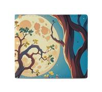 In The Magical Forest Night Sky Wallet Elegant Leather Wallets with ID Window & 2 Card Slots, Slim Bifold Wallet for Men Women
