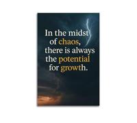 In The Midst Of Chaos There Is Always The Potential For Growth Storm Lightning Wall Art, Chaos To Growth Decor Painting for Office And Living Room Artistic Wall Mural Modern Hanging Decor Poster08x12i