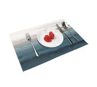 In the midst of the tide Patterned Placemats, Insulated Placemats, 4 Piece Set, Perfect for Family Dining and Parties