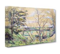 In The Oise Valley By Paul Cezanne Canvas Print | Gallery Wrapped 30mm Frame Wall Art | 20x14 inches | Ready to Hang | Impressionist Landscape Picture | Living Room Bedroom Lounge Office