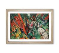In The Rain by Franz Marc Framed Print | A2 Oak Framed Wall Art | Ready to Hang | Modern Landscape Picture | Living Room Bedroom Lounge Office