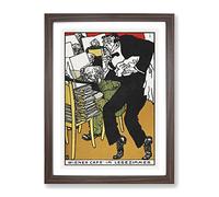 In The Reading Room By Moriz Jung Classic Painting Framed Print | A2 Walnut Framed Wall Art | Ready to Hang | Classic Historical Picture | Living Room Bedroom Lounge Office