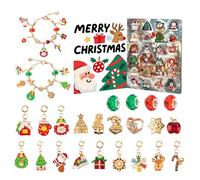 in the Shape of a Bracelet for Christmas, Charm Bracelets for Advent for Children at Christmas Time, Jewellery 24 Days for Travel, Parties, Home and Girls