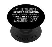 In the Stillness of God's Creation Inspirational Bible Quote PopSockets Adhesive PopGrip