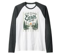 in The Stillness The Earth Speaks Nature Mountain Camping Raglan Baseball Tee