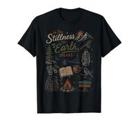 in The Stillness The Earth Speaks Nature Mountain Camping Value Graphic T-Shirt, Men, Black, L