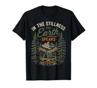 in The Stillness The Earth Speaks Nature Mountain Camping Value Graphic T-Shirt, Men, Black, S