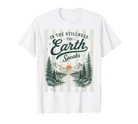 in The Stillness The Earth Speaks Nature Mountain Camping Value Graphic T-Shirt, Men, White, S