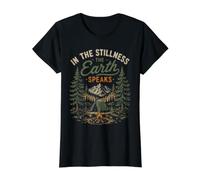 in The Stillness The Earth Speaks Nature Mountain Camping Value Graphic T-Shirt, Women, Black, XL