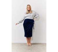 In The Style Women's Navy Velvet Wrap Midi Skirt | Size: 24 In The Style Navy 24