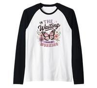in The Waiting God is Working Butterfly Faith Raglan Baseball Tee