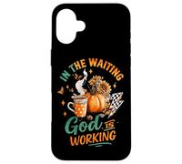 In The Waiting God Is Working Cozy Fall Mug Case for iPhone 16 Plus
