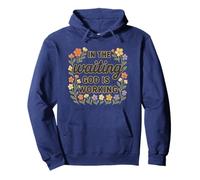 In The Waiting God Is Working Floral Christian Pullover Hoodie