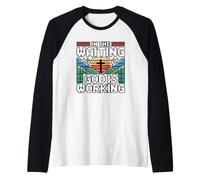 in The Waiting God is Working Raglan Baseball Tee