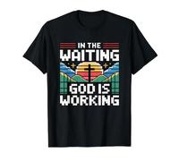 in The Waiting God is Working Value Graphic T-Shirt, Men, Black, XL